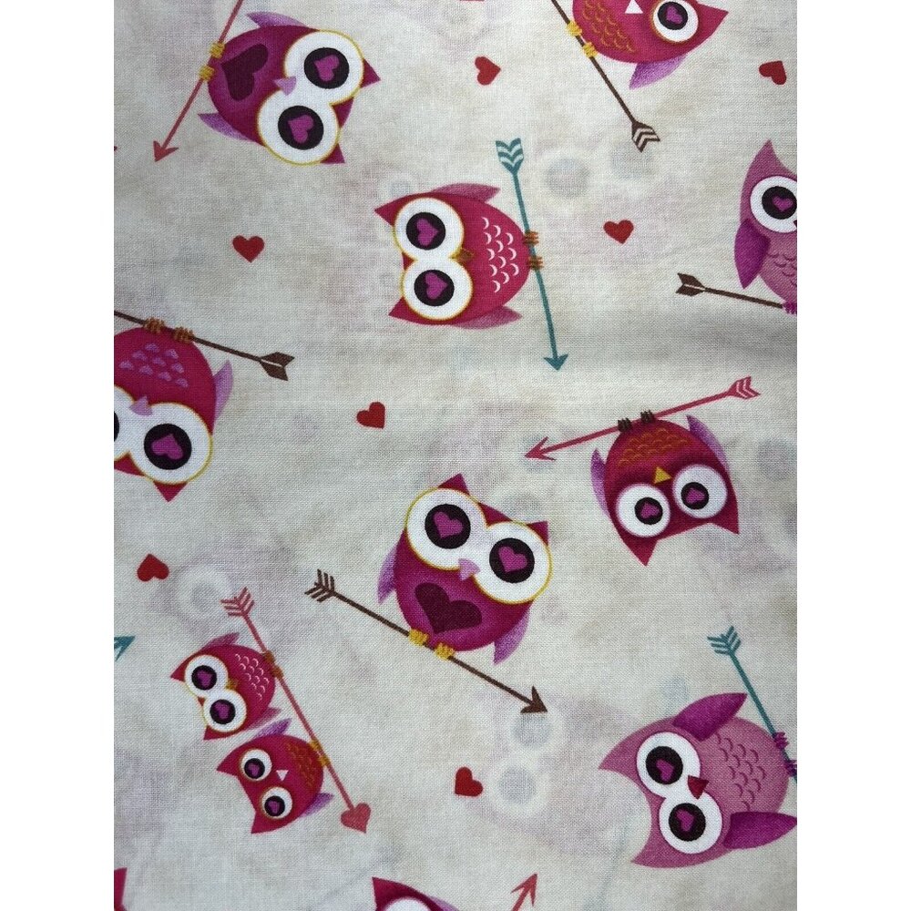 Valentines Day Owls Studio 8 By Quilting Treasures  1 1/2 Yards Quilting Fabric